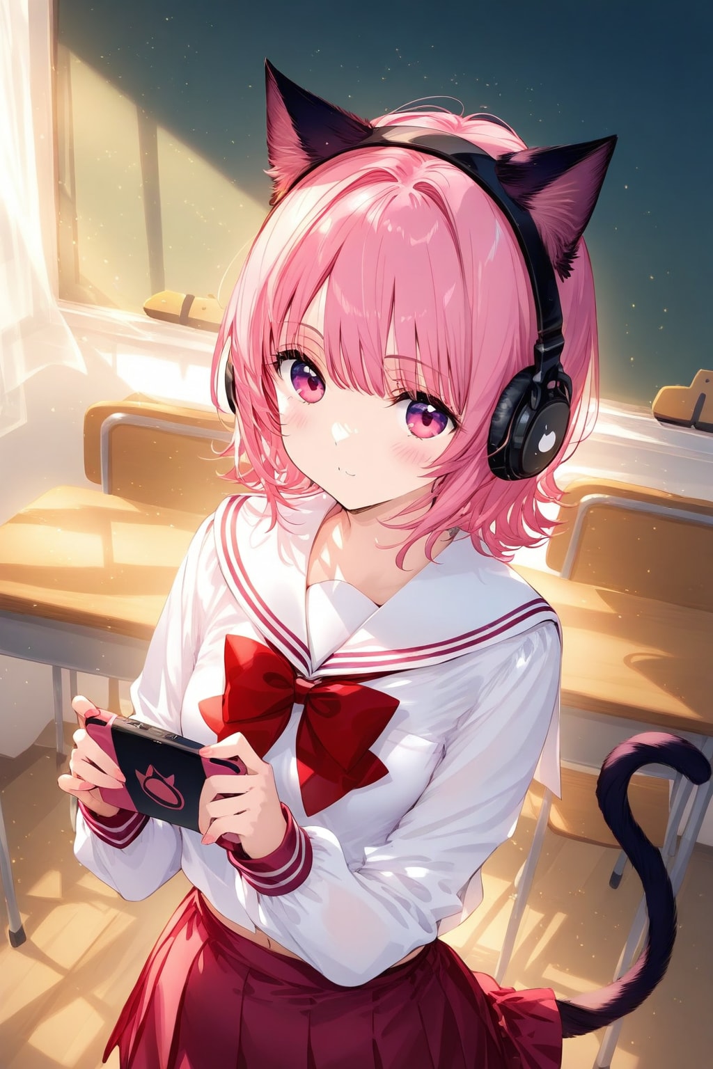 ゲームをするケモ耳女の子 | の人気AIイラスト・グラビア