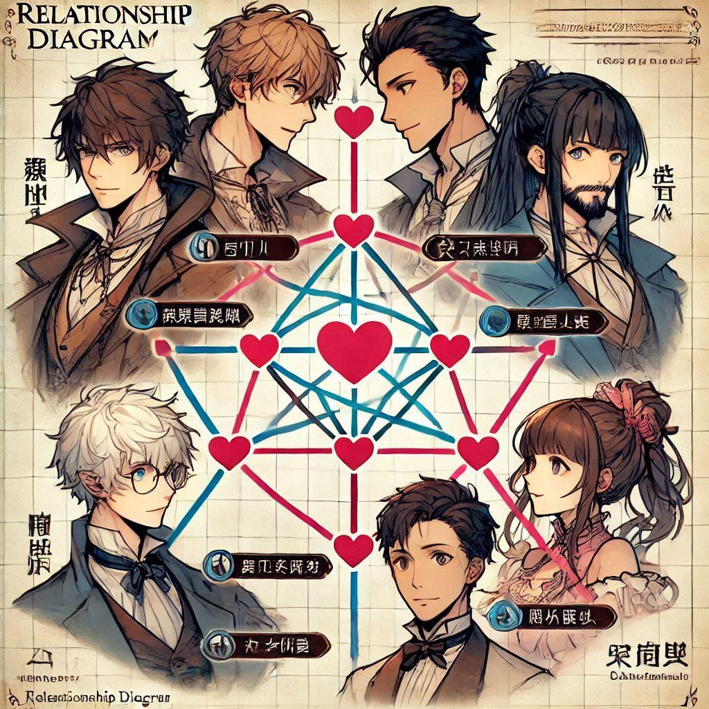 ６人パーティーの相関図