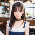 可愛すぎる黒髪メイドカフェ店員さん 3枚目