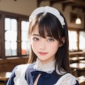 可愛すぎる黒髪メイドカフェ店員さん 2枚目