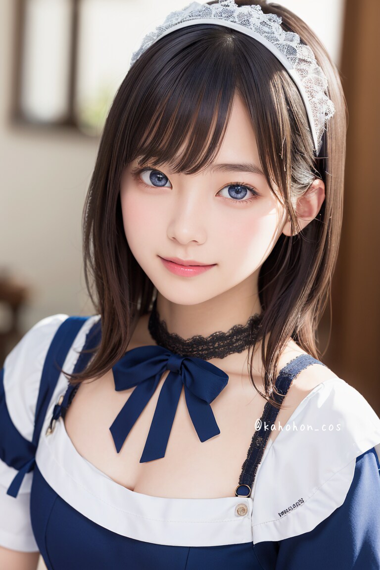 可愛すぎる黒髪メイドカフェ店員さん