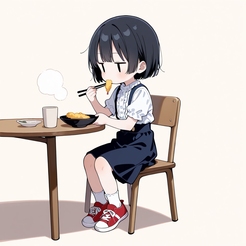天ぷら（エビ）を食べる