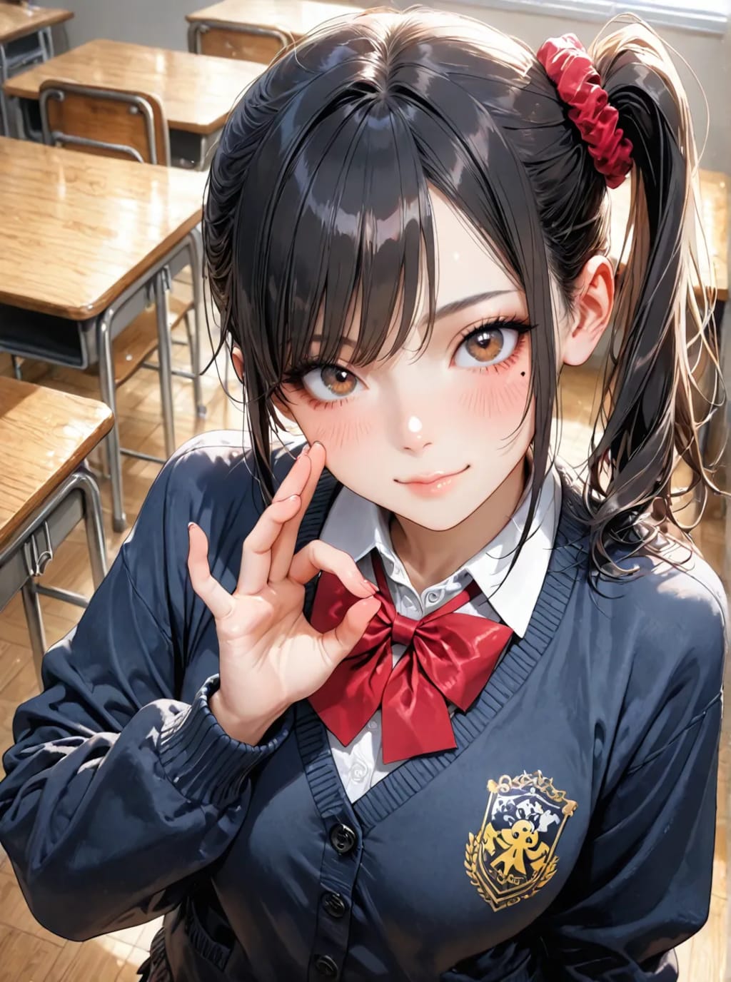 サイドテールのJKとお勉強会😊