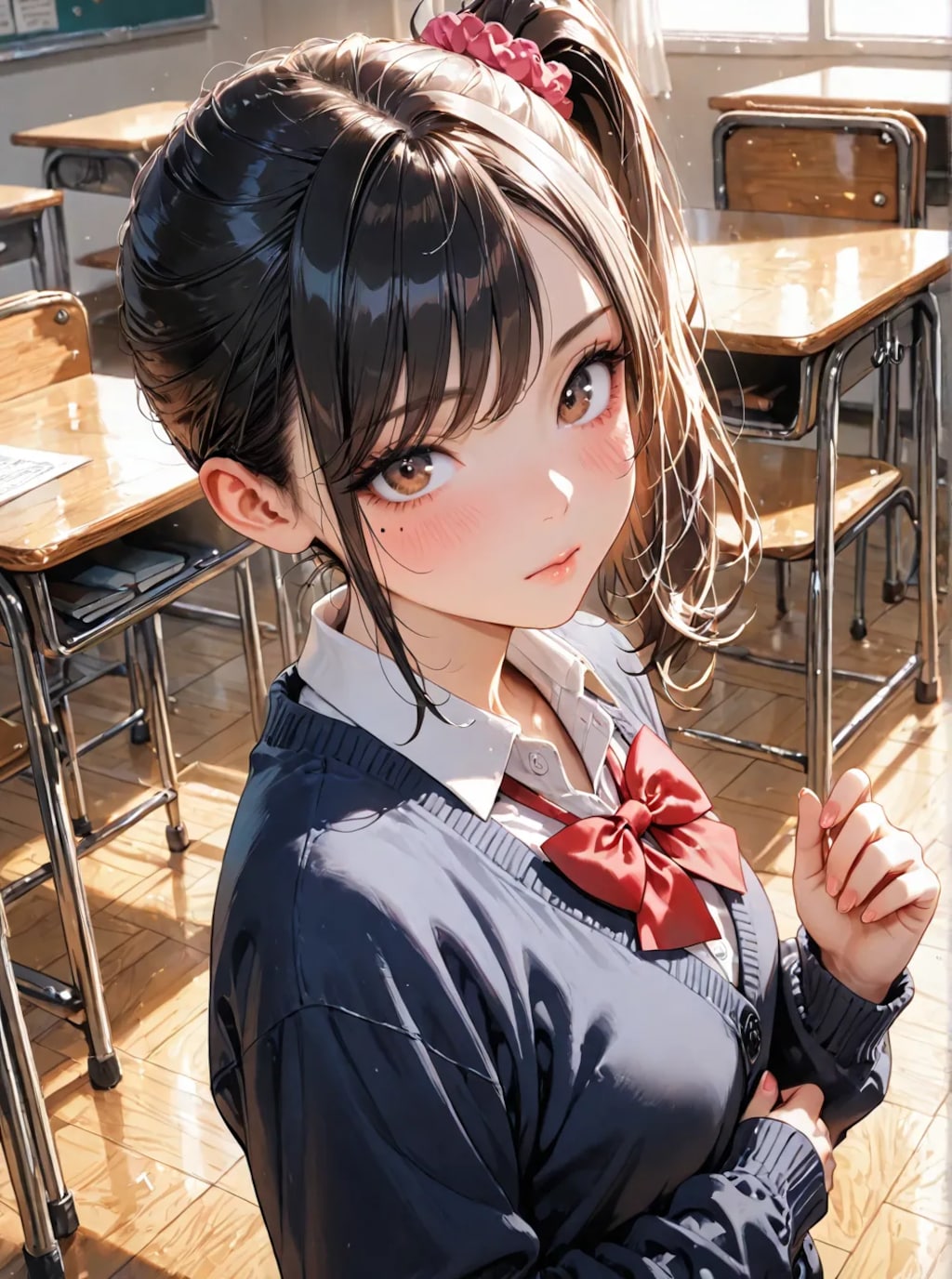 サイドテールのJKとお勉強会😊