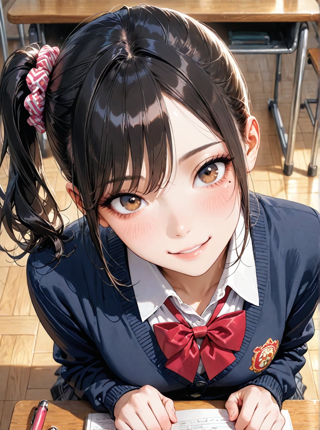 サイドテールのJKとお勉強会😊