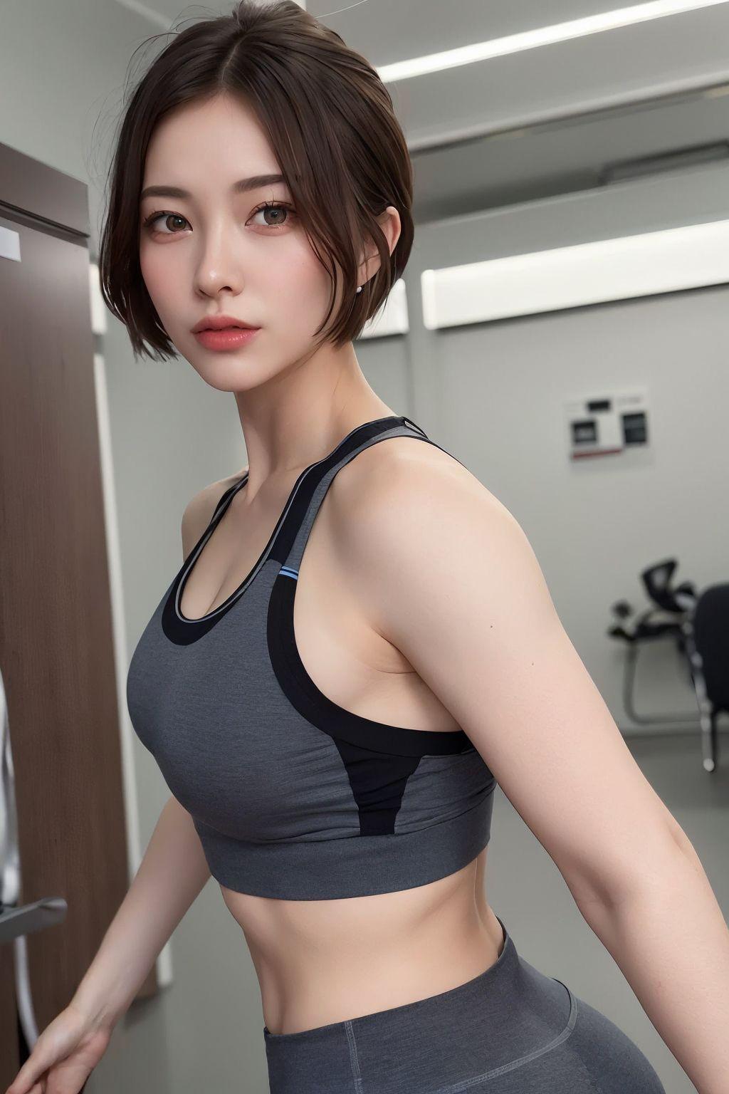 【フィットネス】スポーツウェア姿の美人　＃2