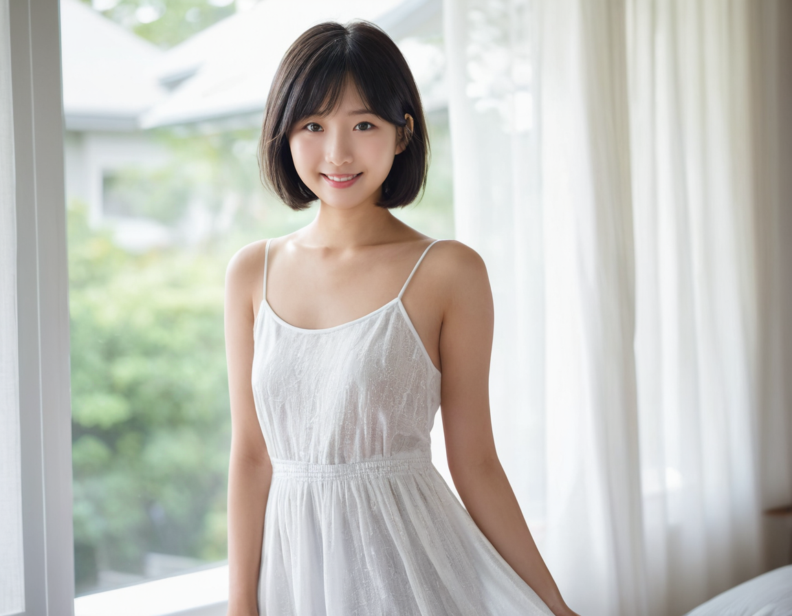 白いドレスの美女