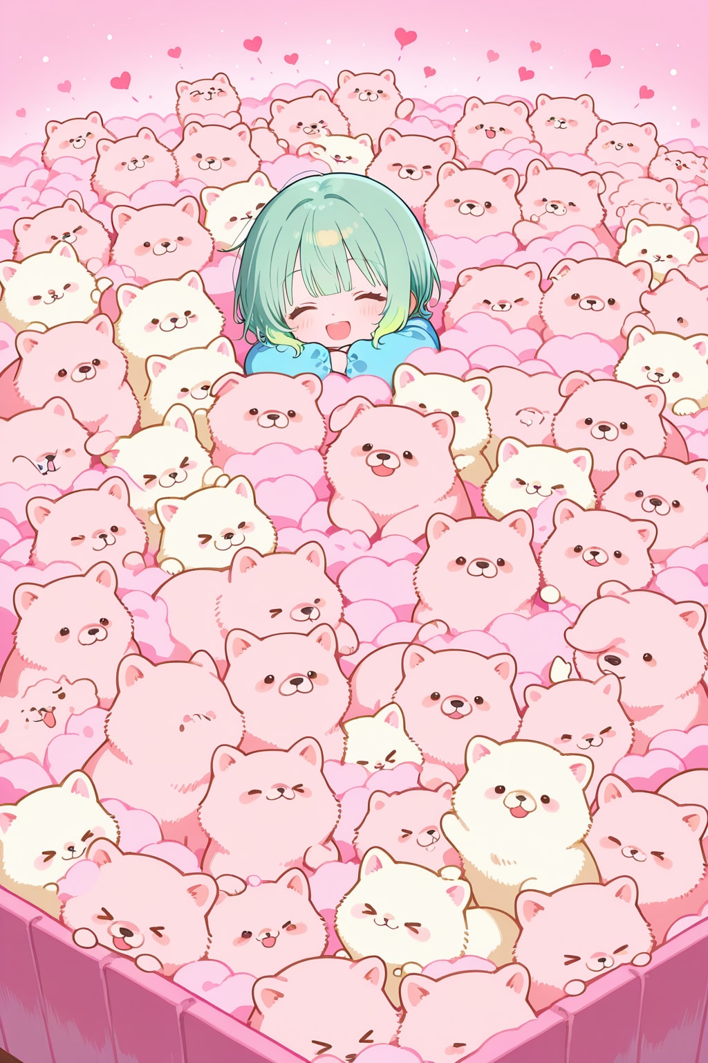 落ちる緑髪ちゃん