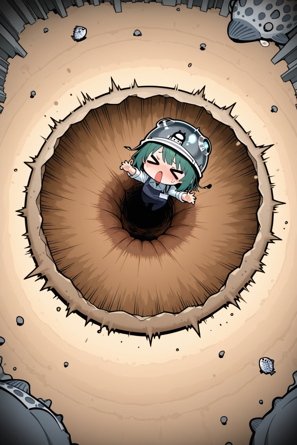 落ちる緑髪ちゃん