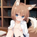 図書室で狐娘さんと 2枚目