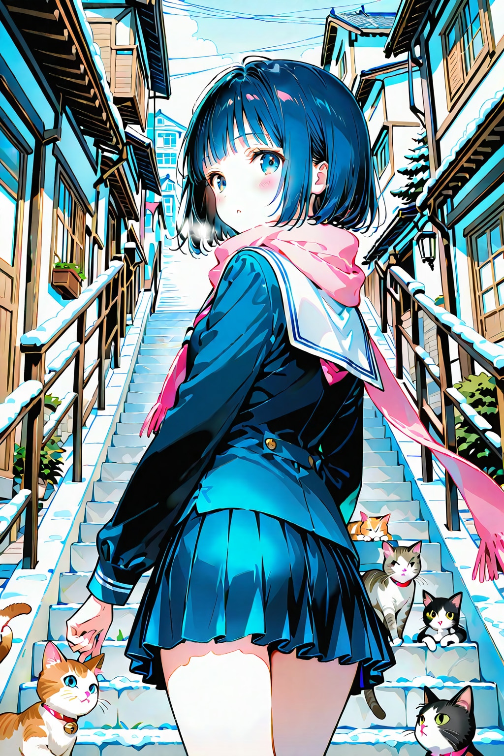 猫の細道(QILIN)(冬)(7) | の人気AIイラスト・グラビア