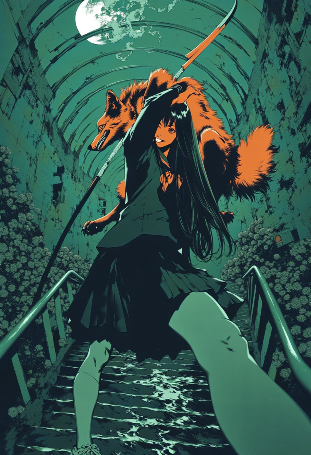loup-garou girl on the moon