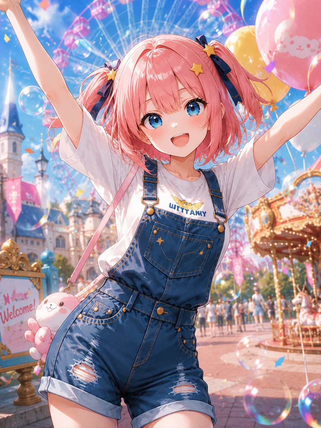 遊園地ではしゃぐ桃華ちゃん︎💕︎