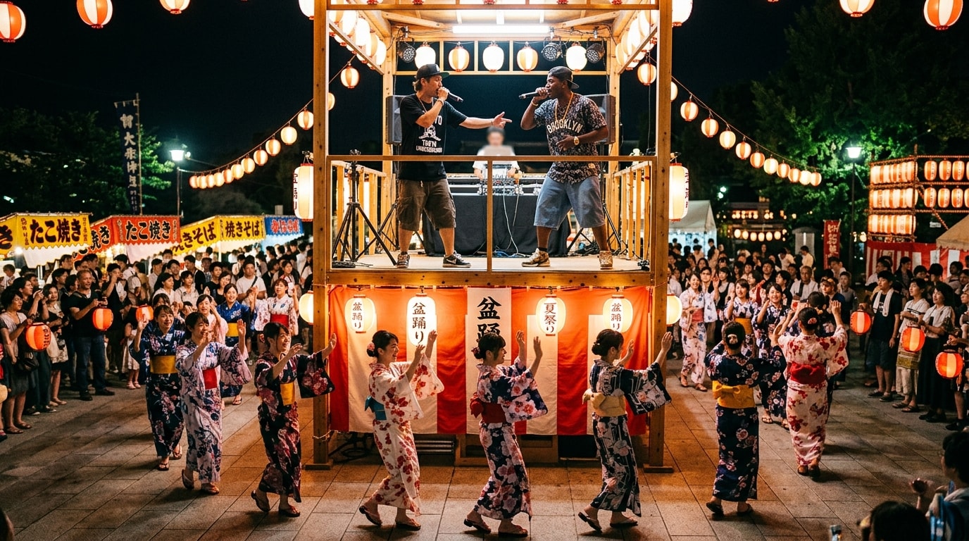 盆踊りとラップバトル