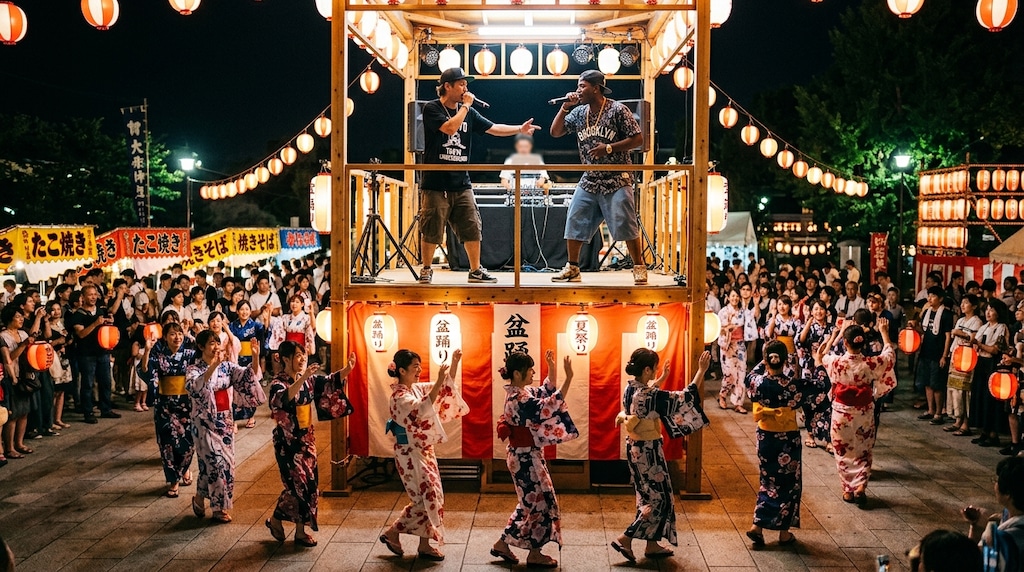 盆踊りとラップバトル