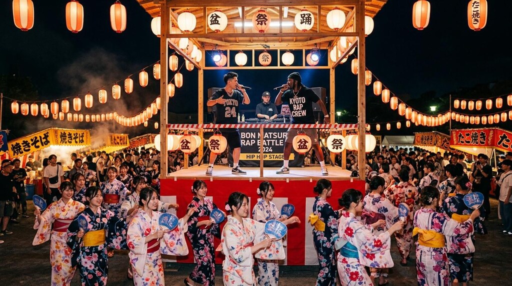 盆踊りとラップバトル