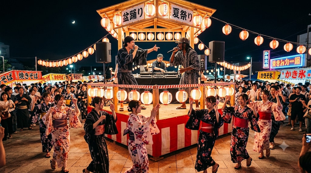 盆踊りとラップバトル