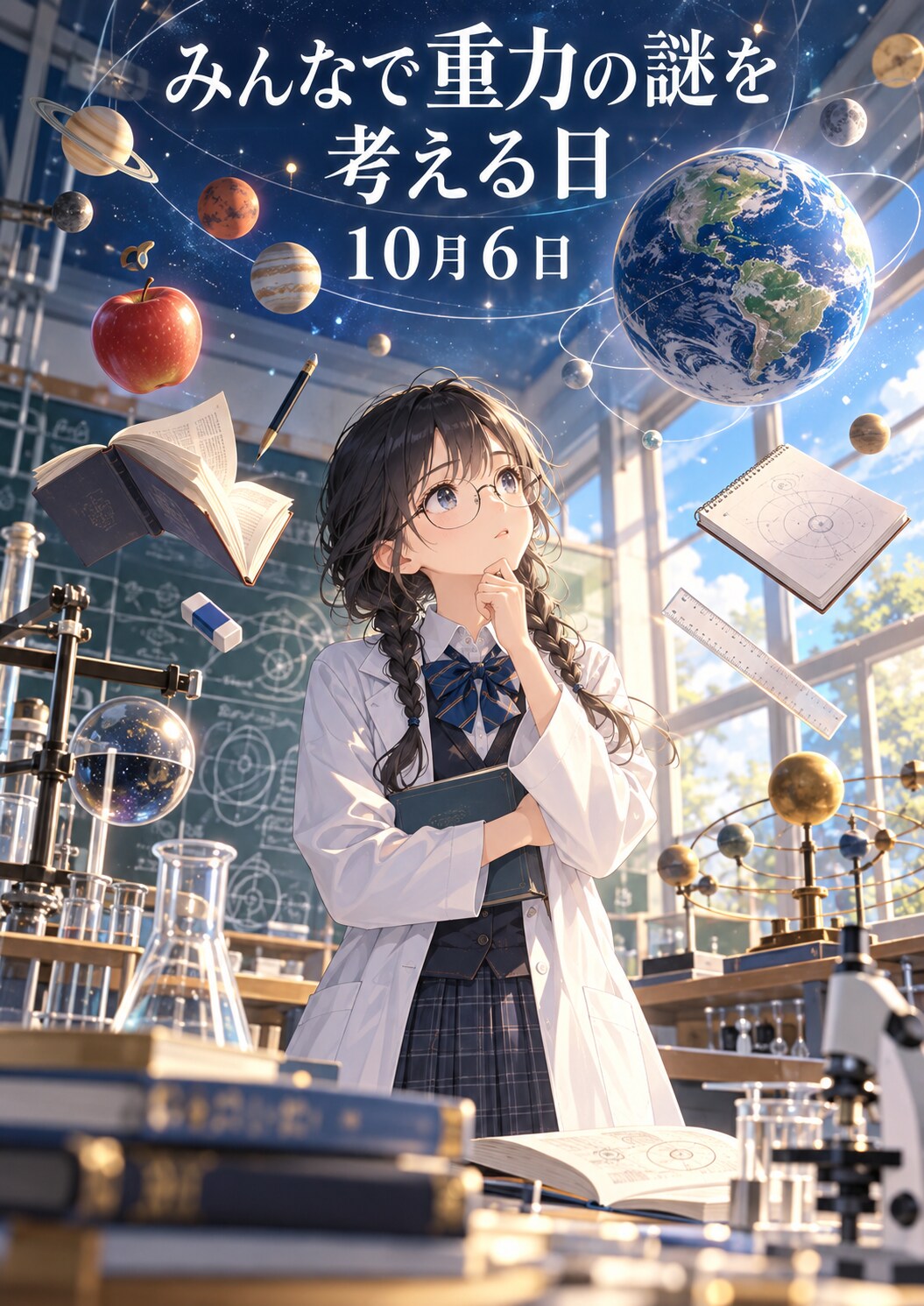 [今日は何の日 10/6] みんなで重力の謎を考える日 | の人気AIイラスト・グラビア