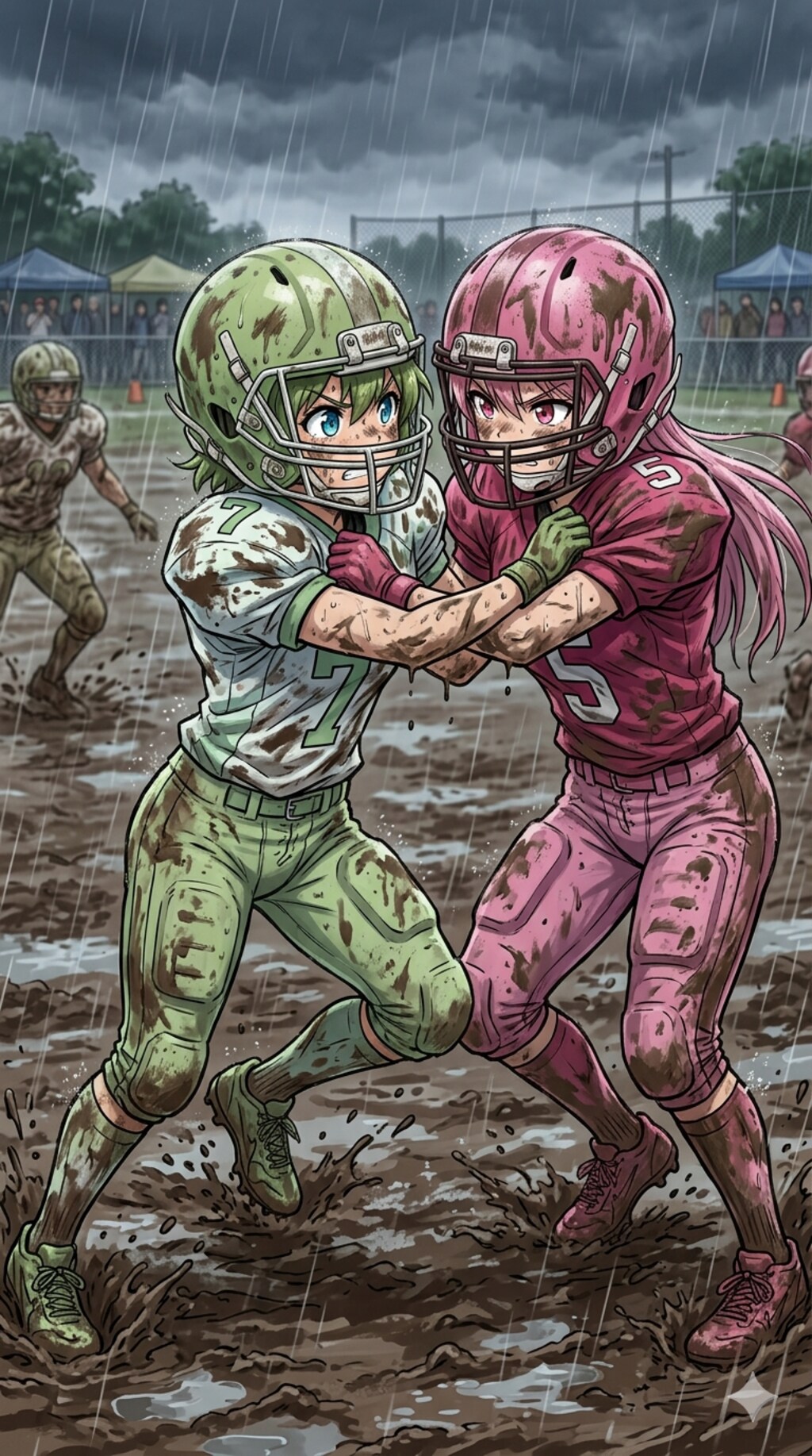 🏈泥まみれの女子アメフト 164
