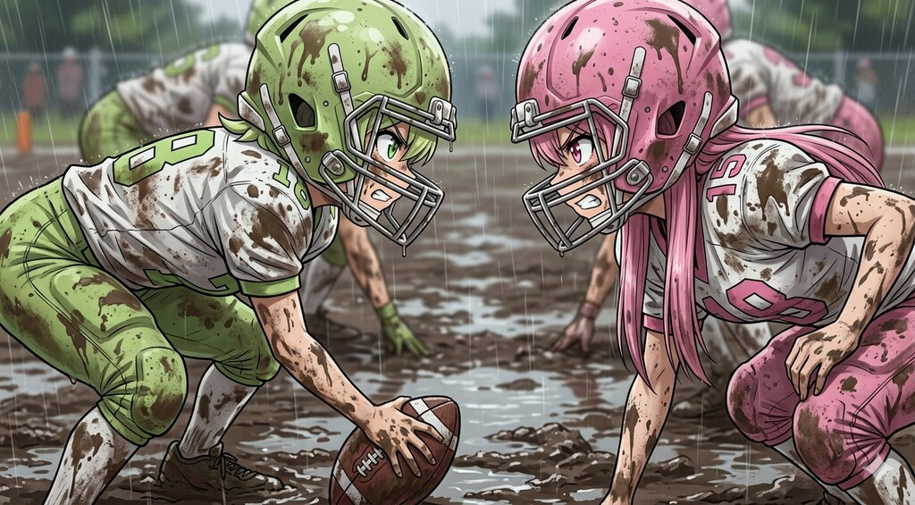 🏈泥まみれの女子アメフト 164