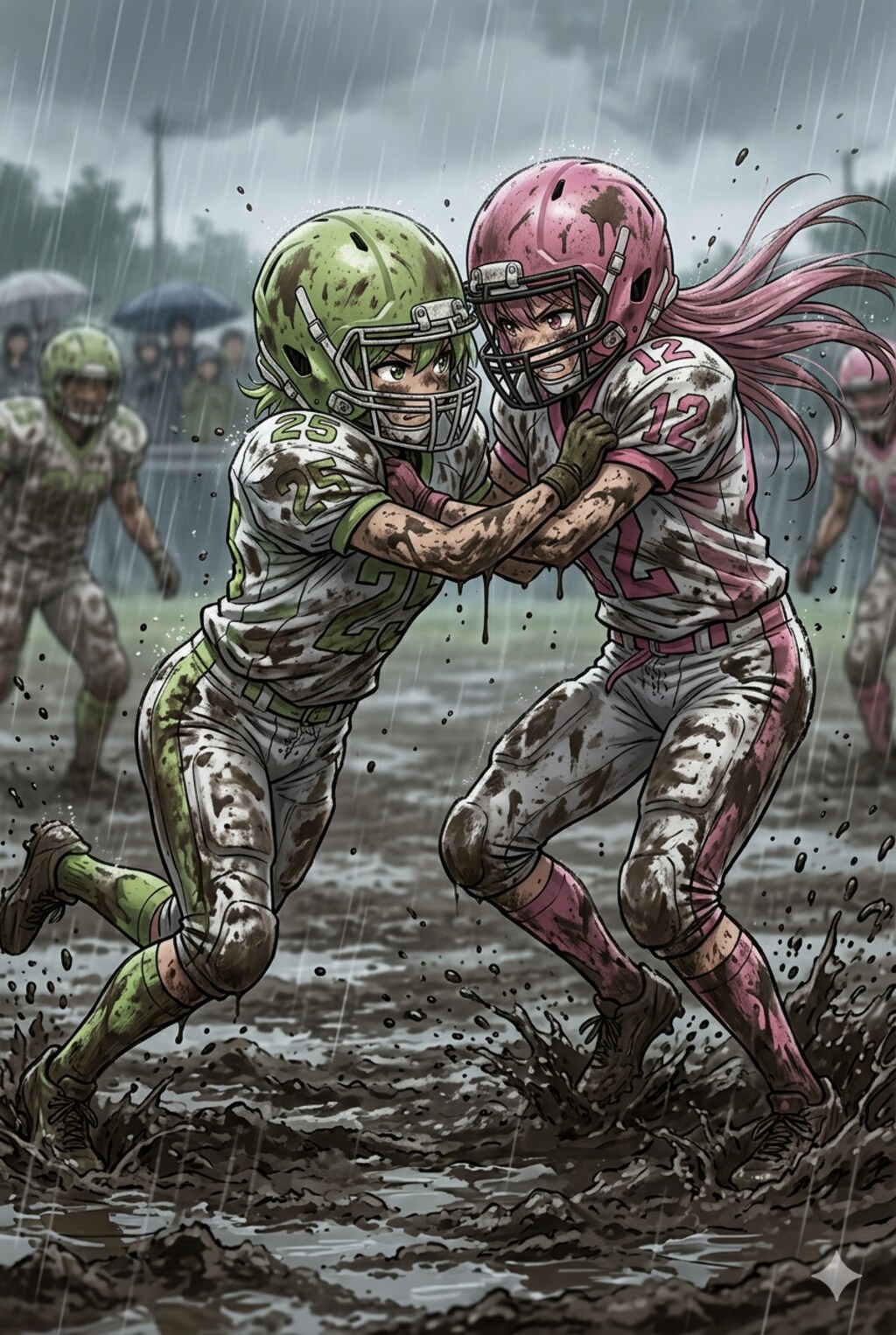 🏈泥まみれの女子アメフト 164