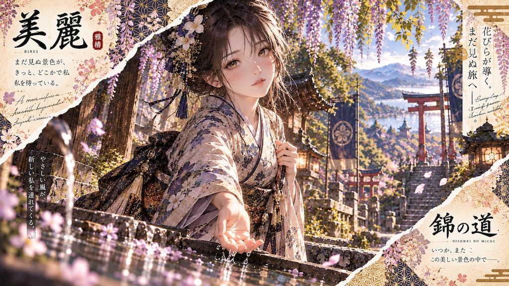 Nishiki no Michi — The Brocade Road  Flower petals lead me to a journey I have yet to see.  Beneath