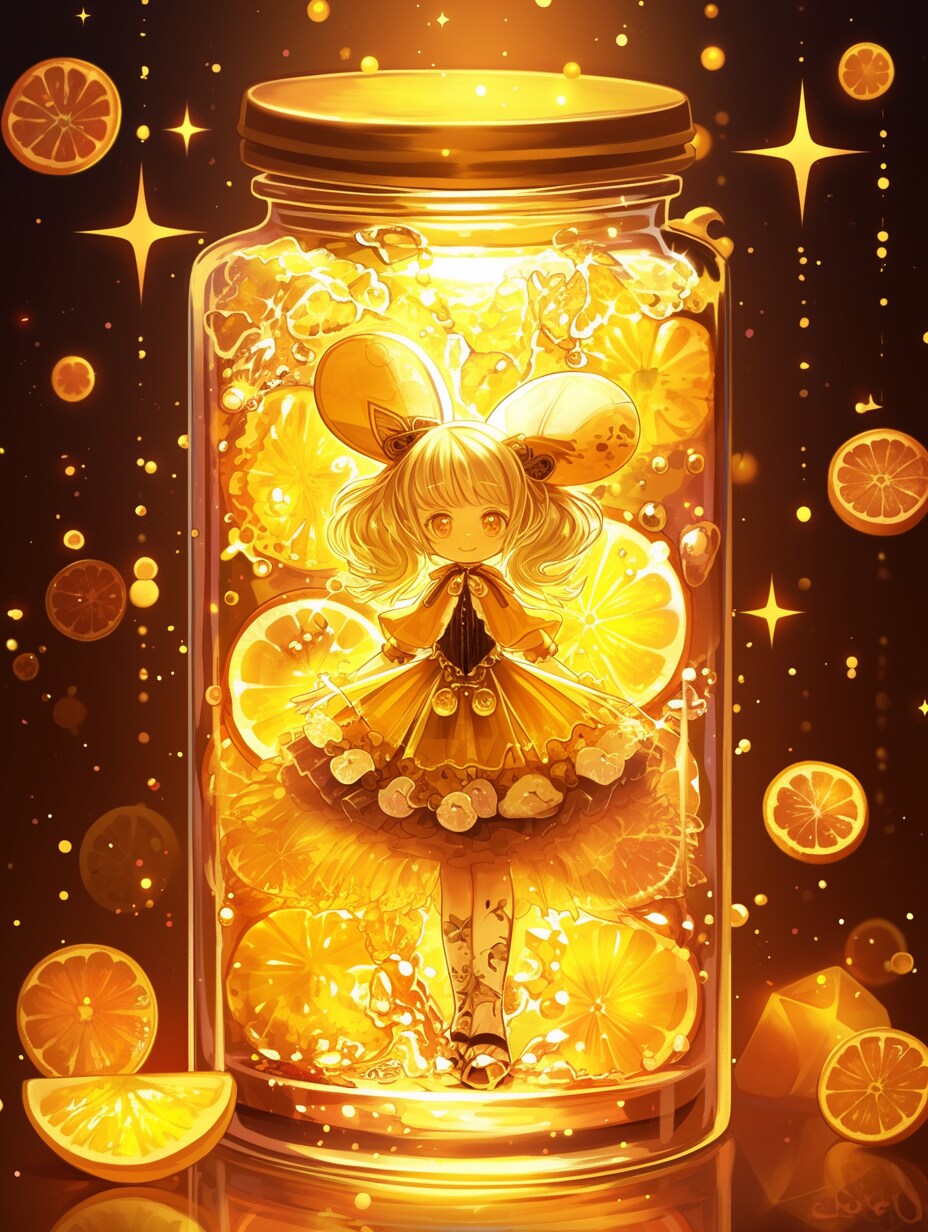 「瓶詰の少女」黄04 | の人気AIイラスト・グラビア