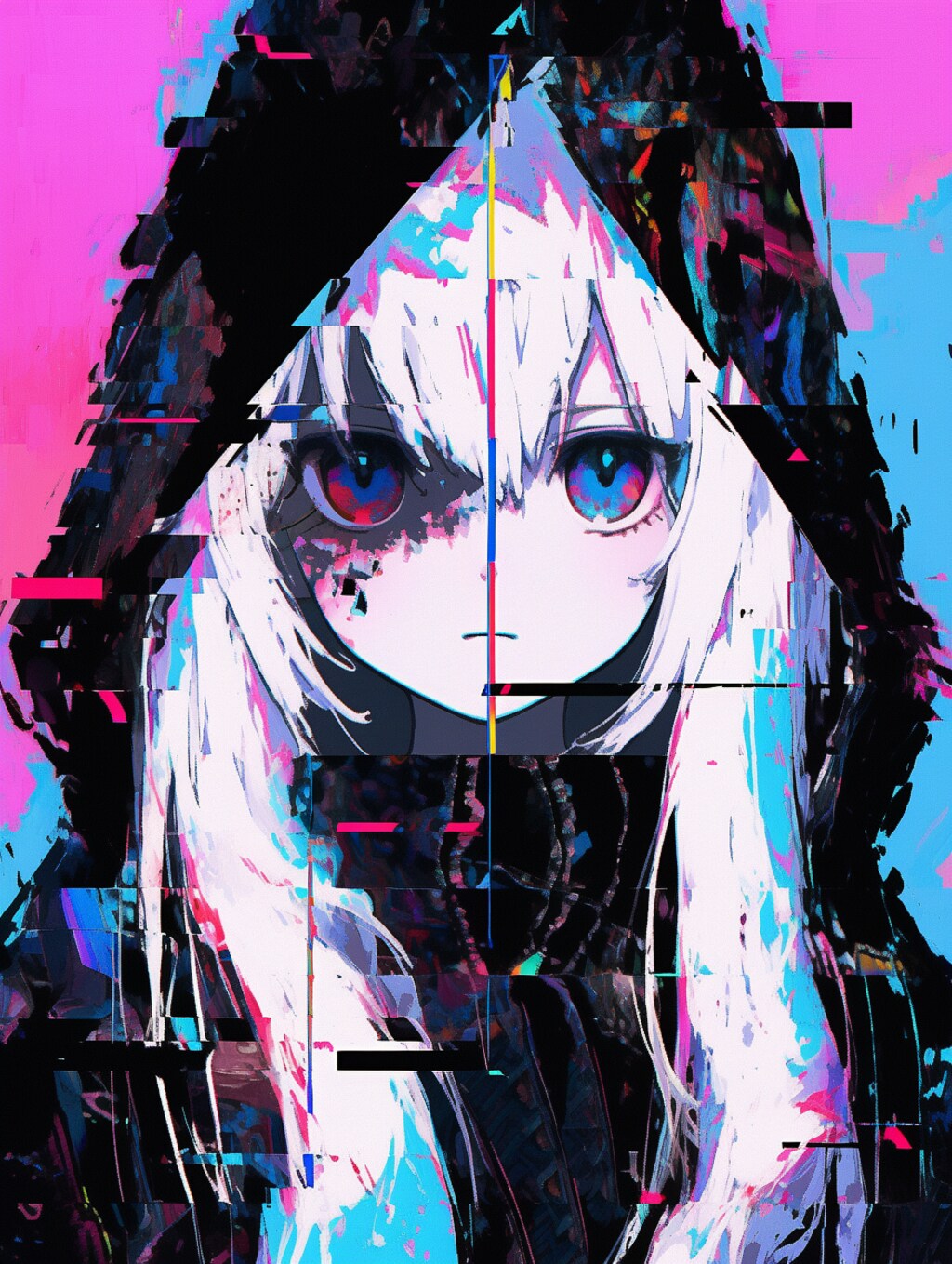 glitch effect flat color