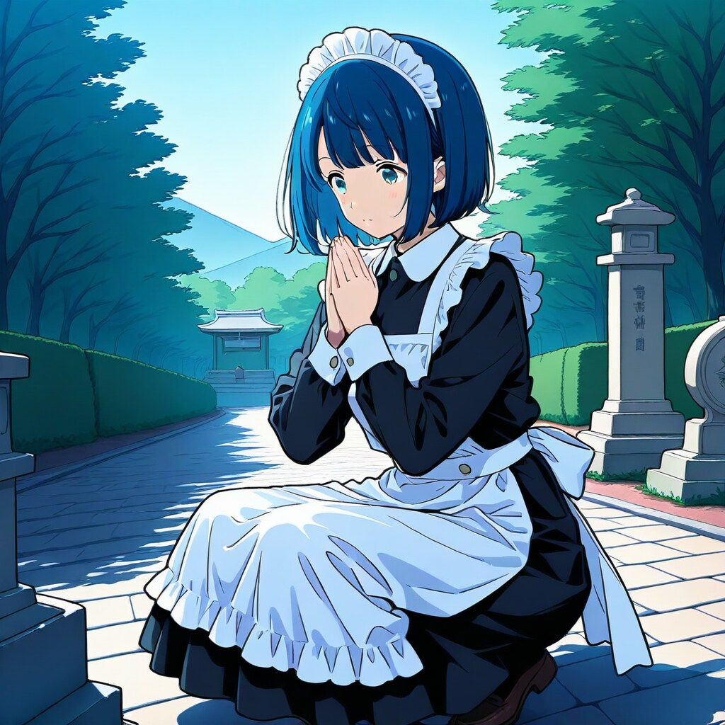 くにかえり祈るメイドに新涼や　弾