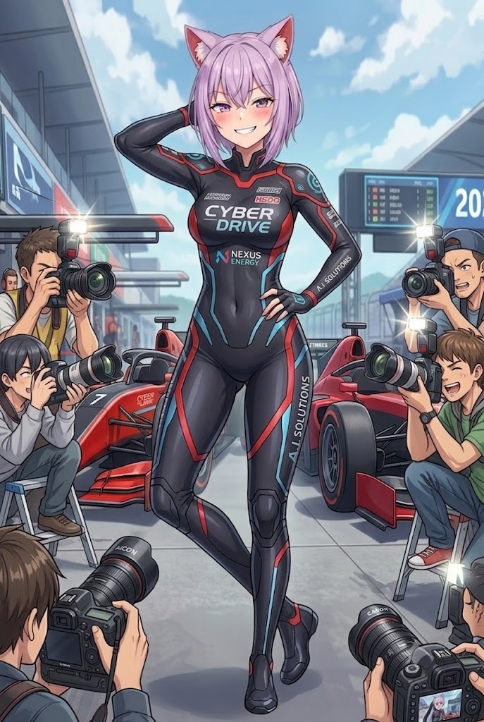 レーシングスーツのコスプレシス