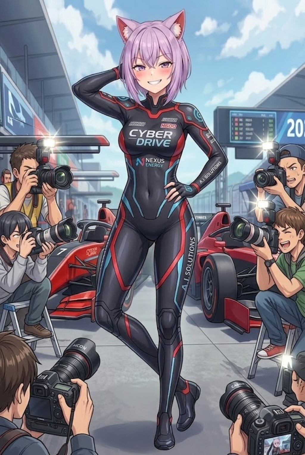 レーシングスーツのコスプレシス