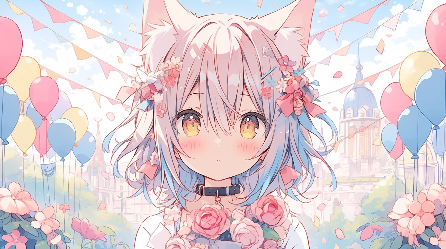 花祭りの風船に願いを込めて | の人気AIイラスト・グラビア