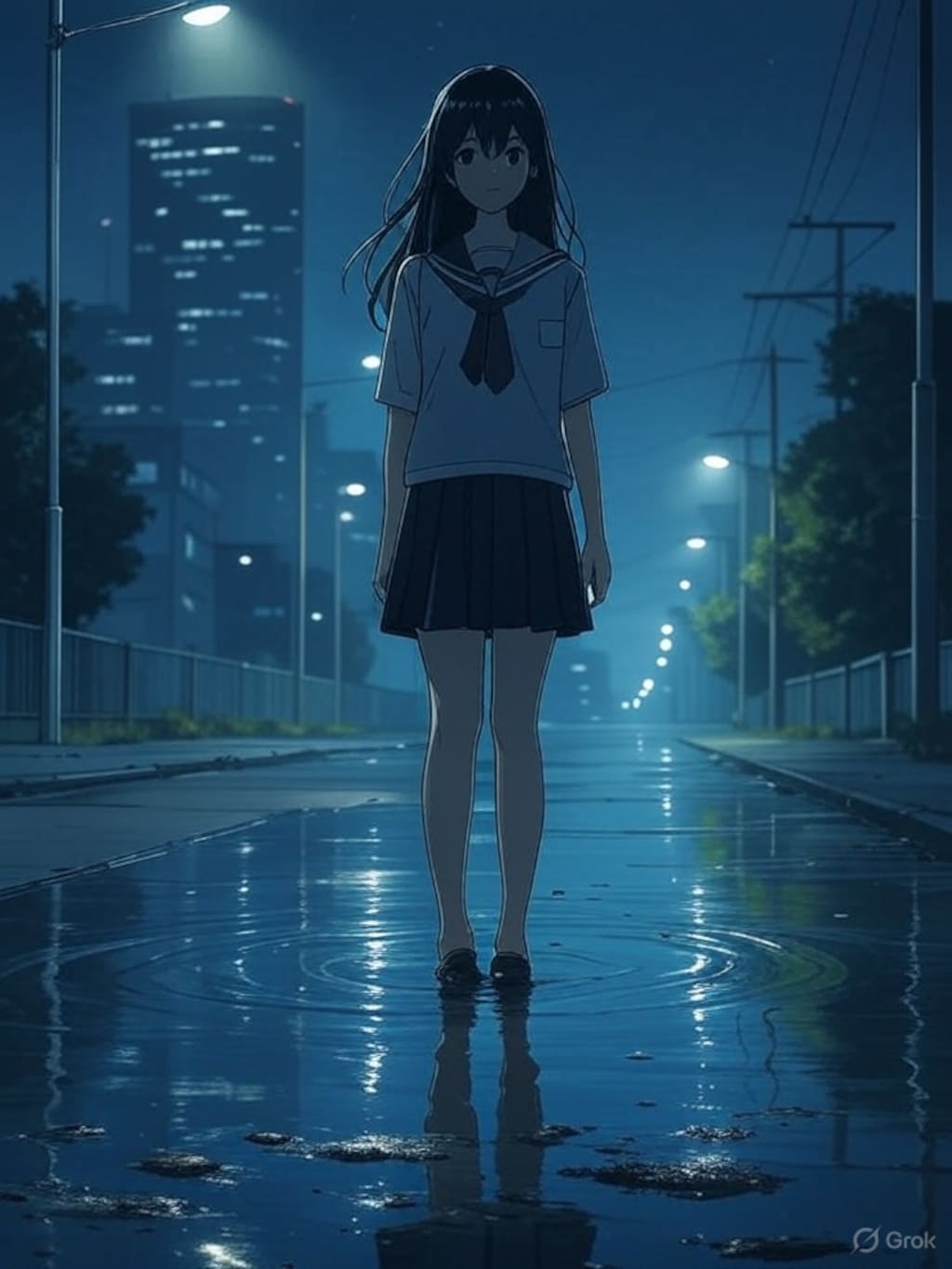 街と水たまり、少女252