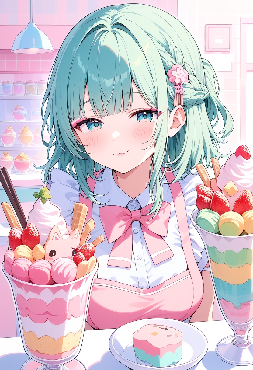 緑髪娘ほか、なり | の人気AIイラスト・グラビア