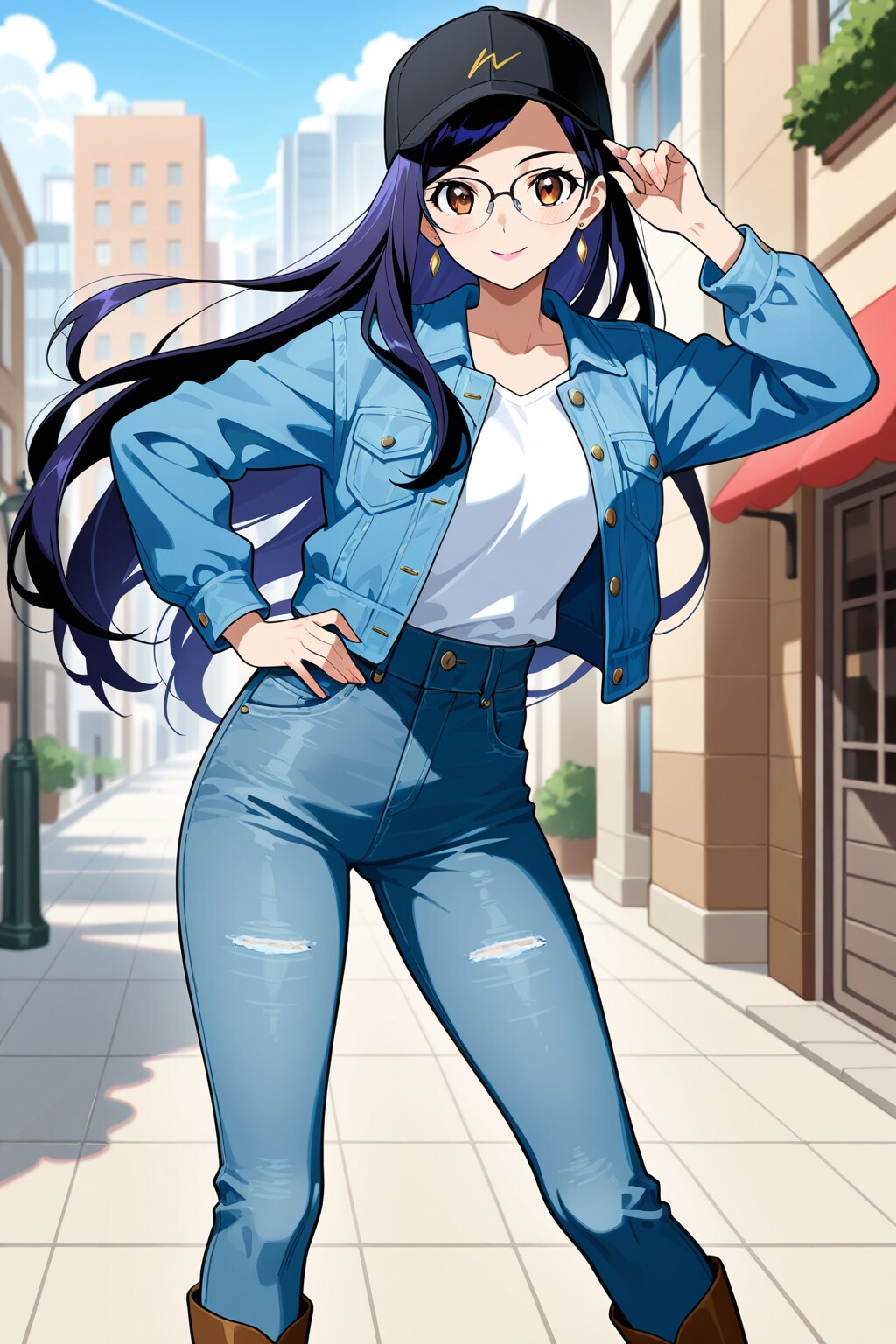 キャップ帽の女の子