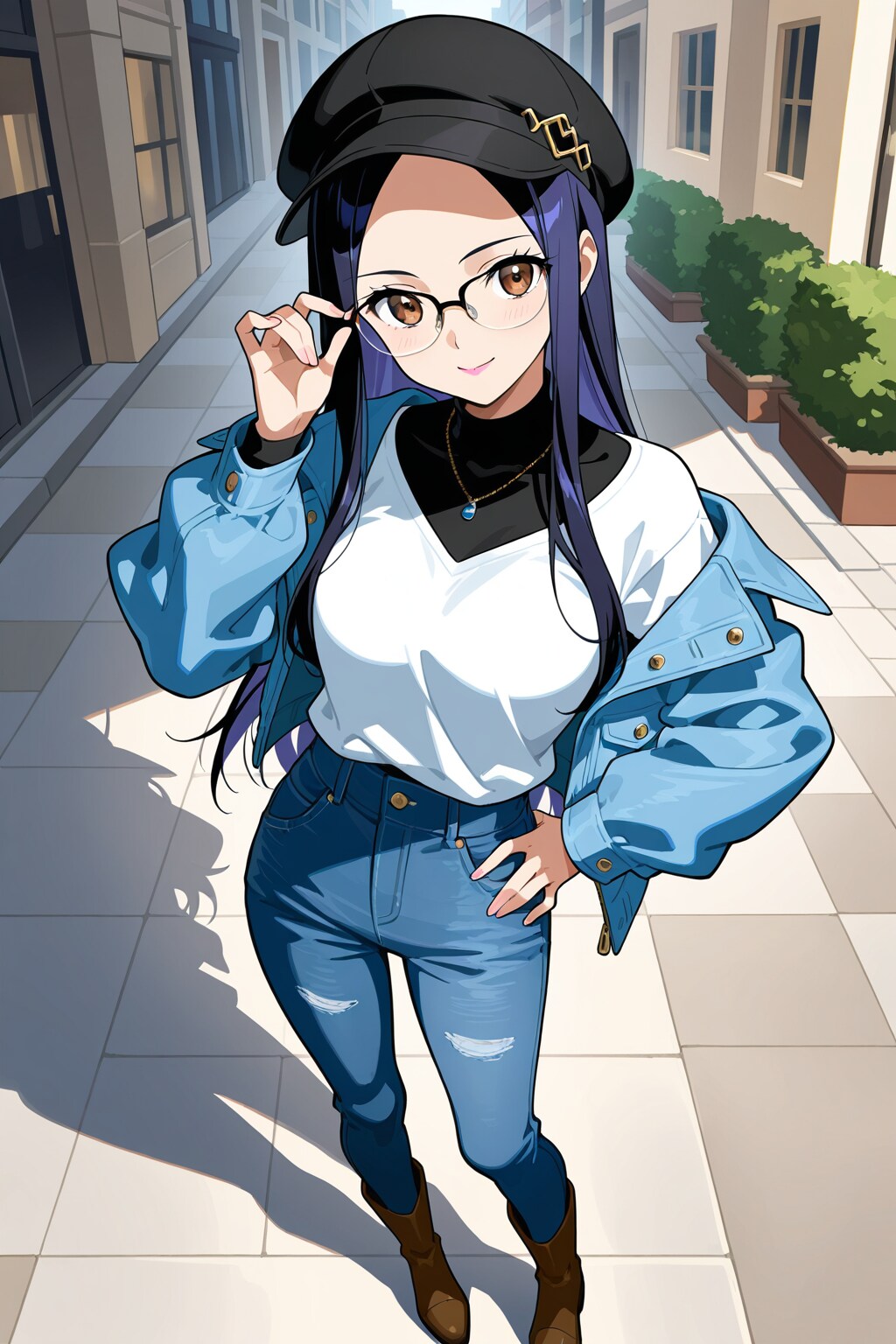 キャップ帽の女の子