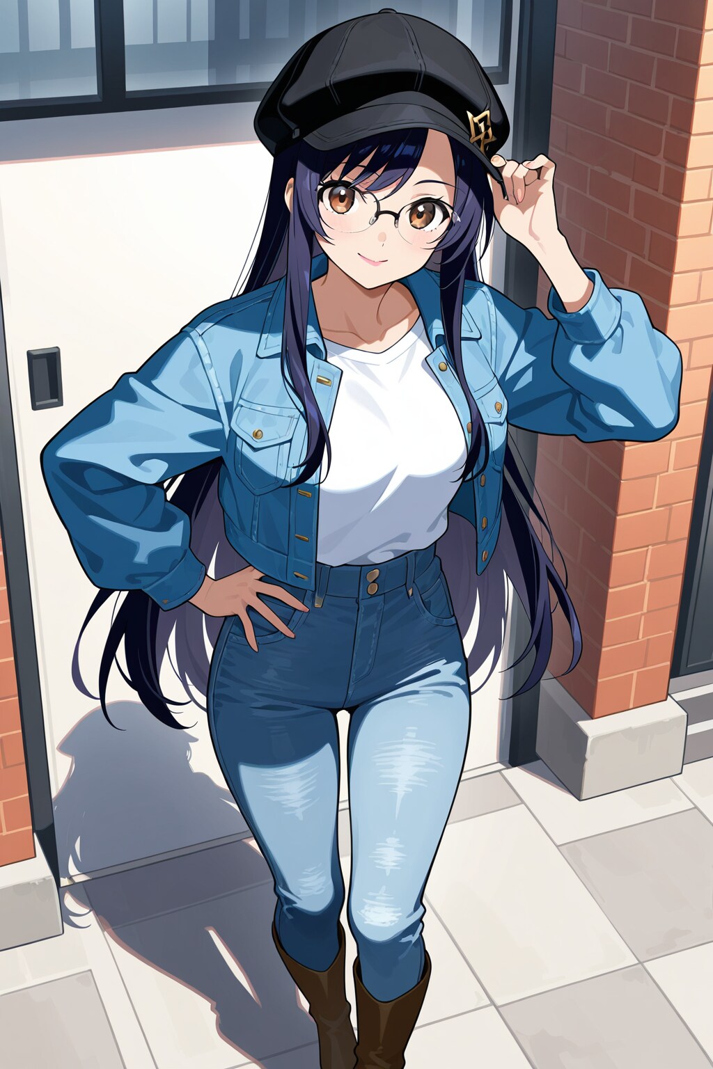 キャップ帽の女の子