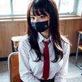 学校のマスク美人さん♡ 4枚目