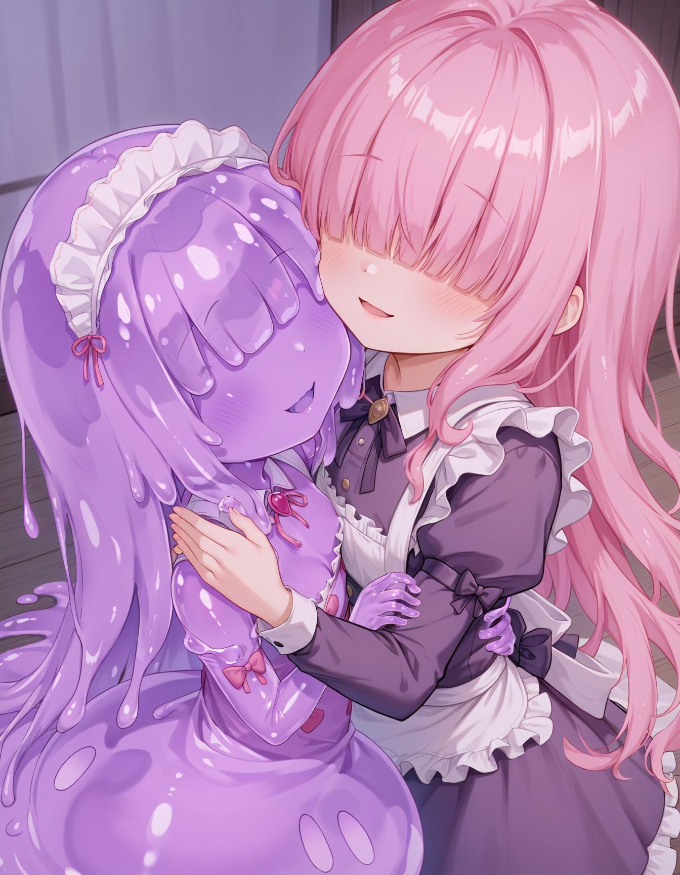 スライム娘たちのハグ