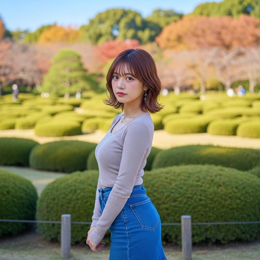 秋の公園で日向ぼっこ