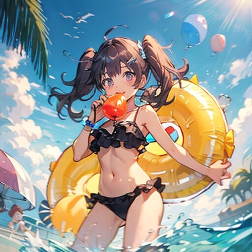 たくさんうきわふくらますぞー！