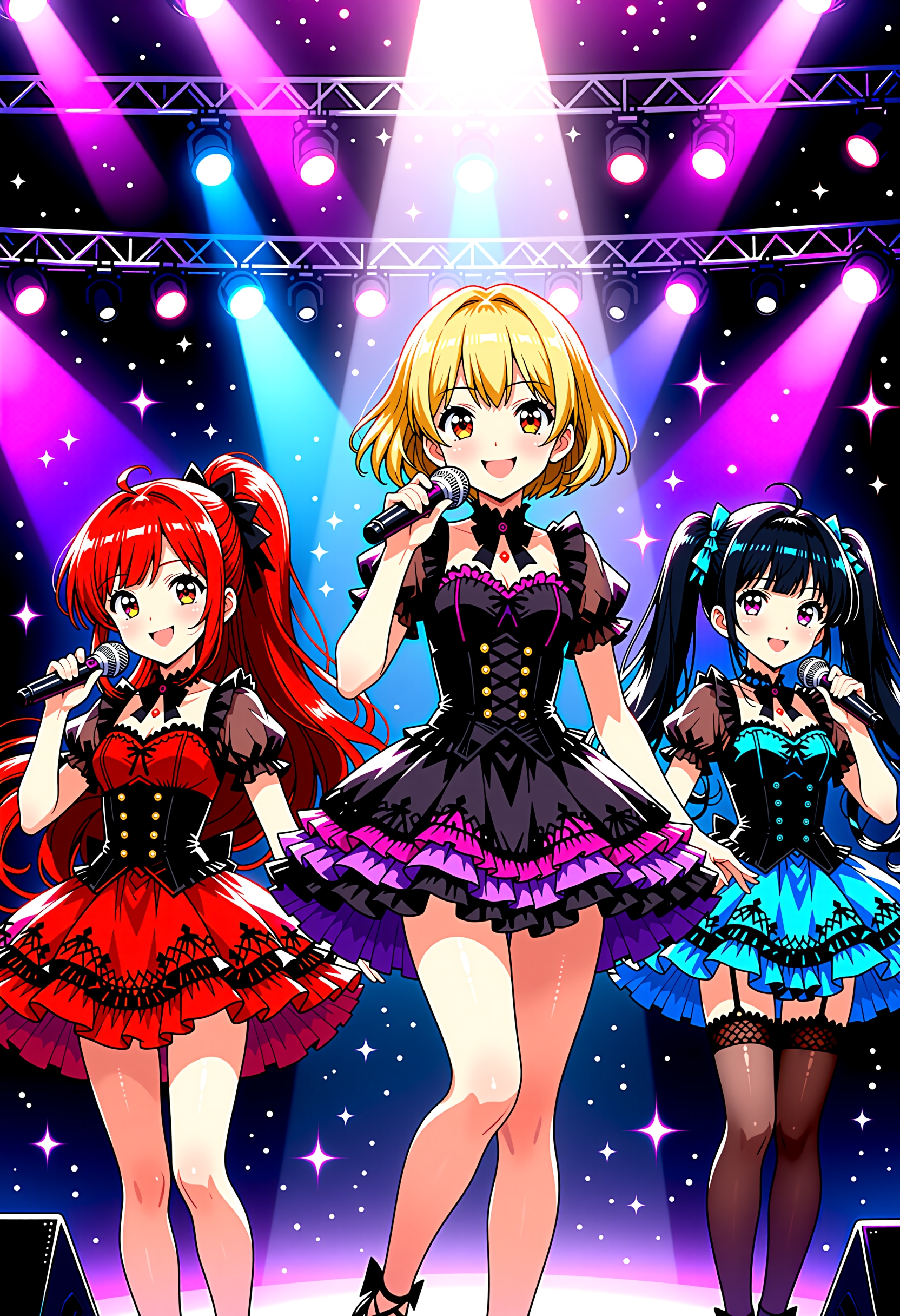 地下アイドル3人組 | の人気AIイラスト・グラビア