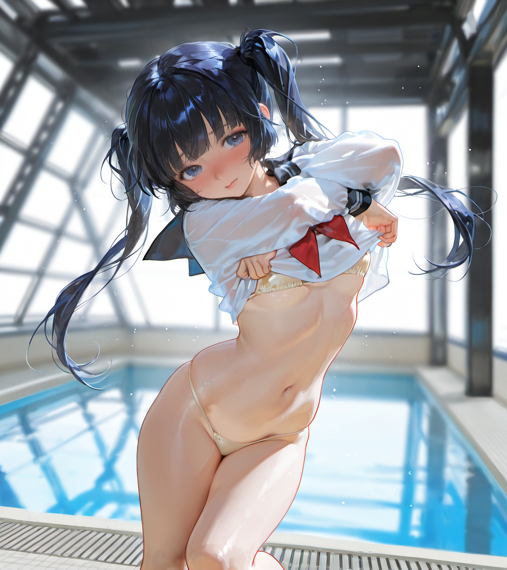 例のプールで...