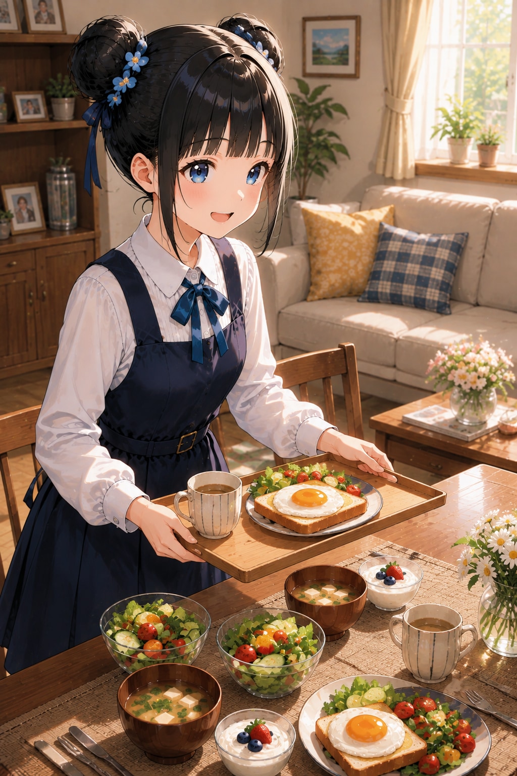おだんごちゃん🍡✨と朝ごはん🍚✨　9/2 | の人気AIイラスト・グラビア