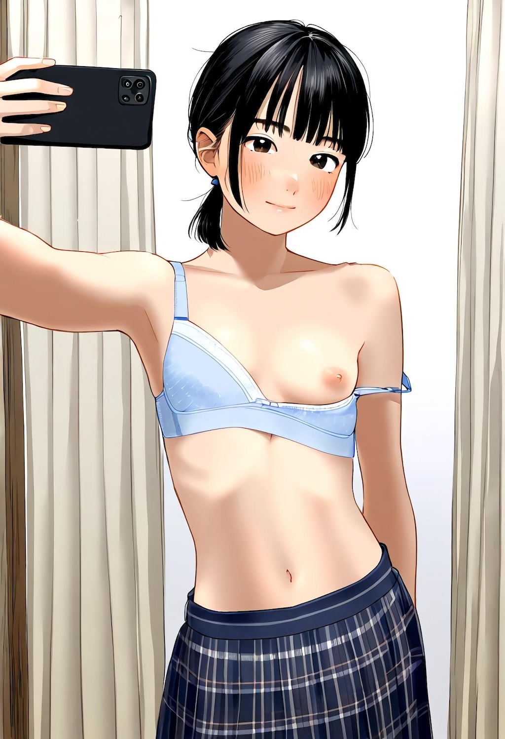 試着室で自撮りするC