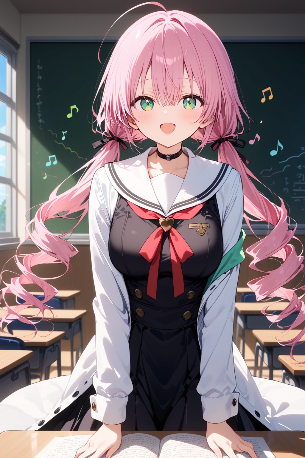 白衣コートの桃花