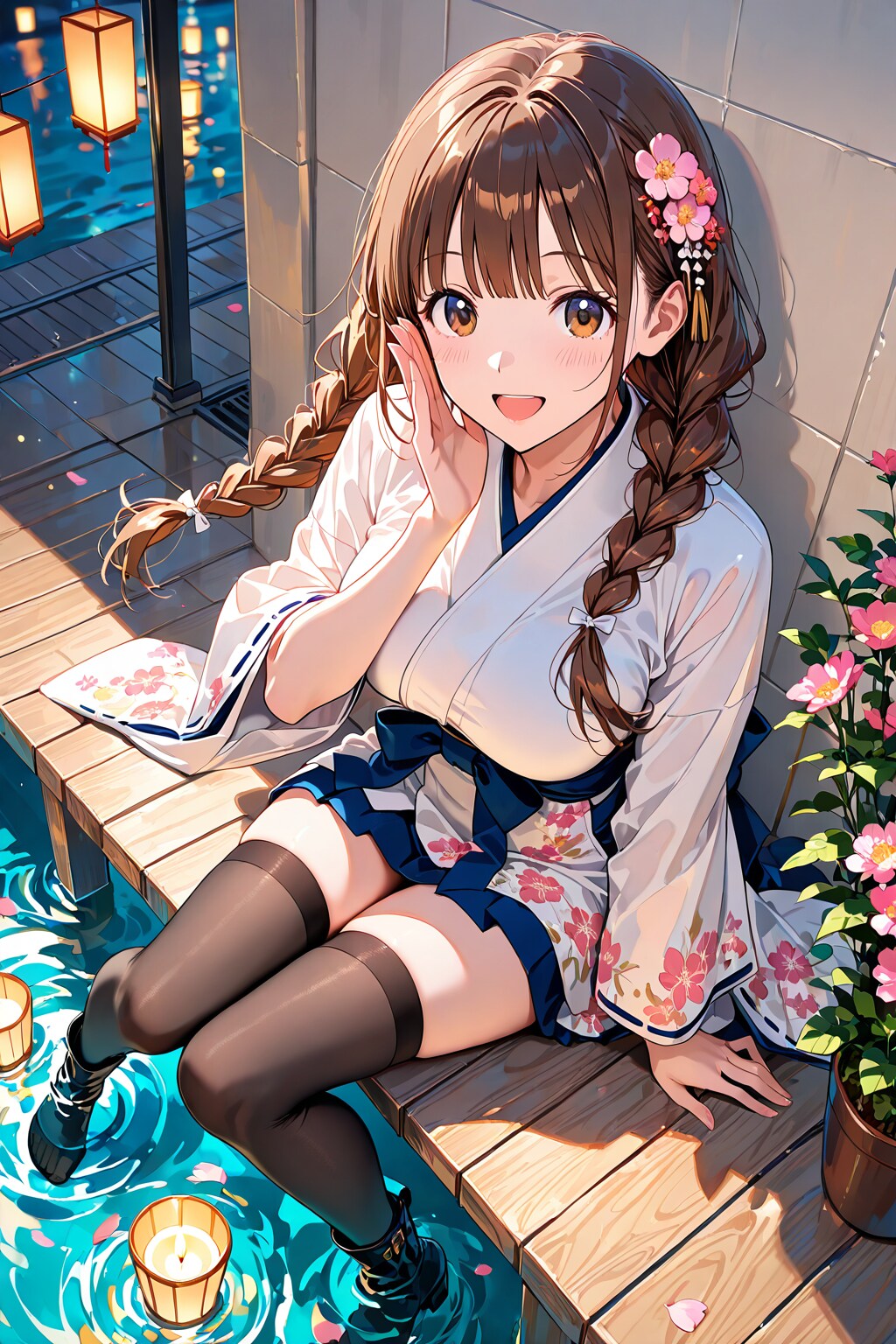 まだまだ暑い日が続きます♡　着物姿のお天気お姉さん | の人気AIイラスト・グラビア