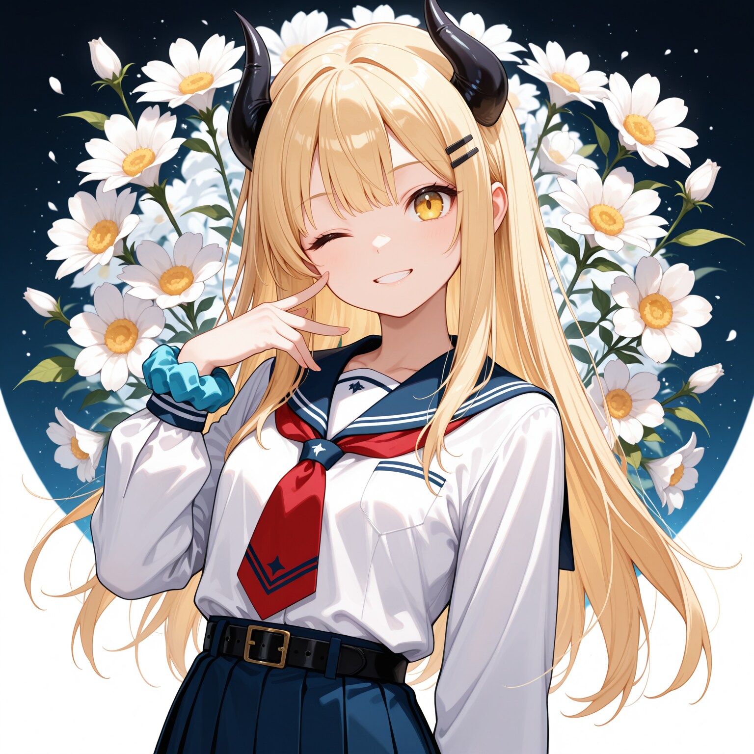 髪を解く女鬼高生さん | の人気AIイラスト・グラビア