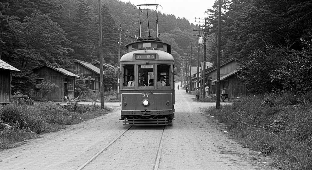 田舎町の路面電車