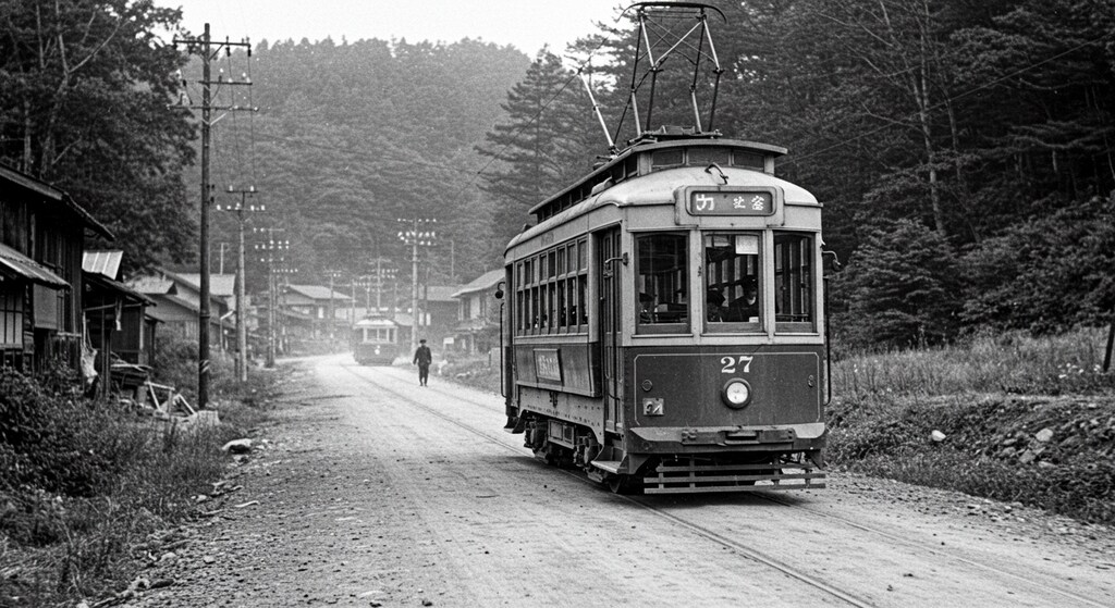 田舎町の路面電車